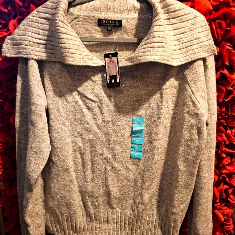 Joseph A NWT Sweater for Women Heather Gray Sparkle Size XL
